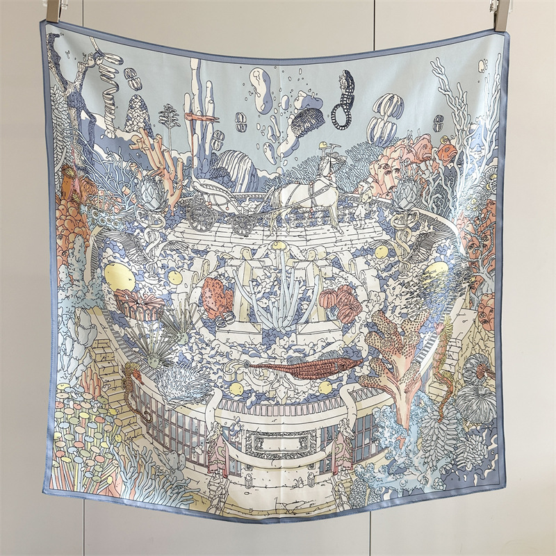 Travel Accessories To Gift - 12MM Satin Silk Scarf Women 90CM