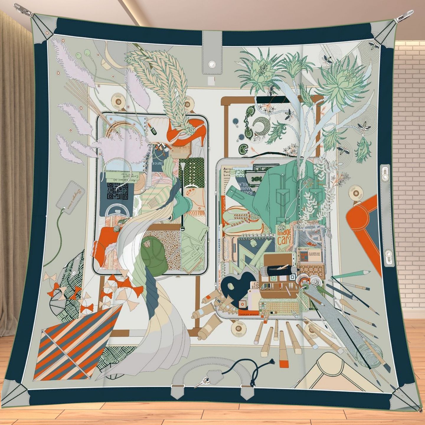 90cm Twill Silk Like Square Sc - Travel Accessories Aesthetic recension och pris