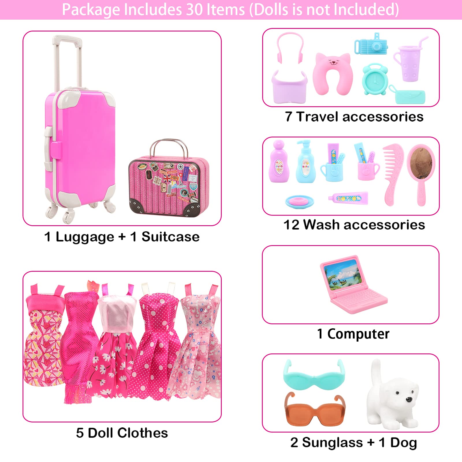 BARWA 30 Pcs 11.5 lnch Travel  - Travel Accessories With Kids recension och pris