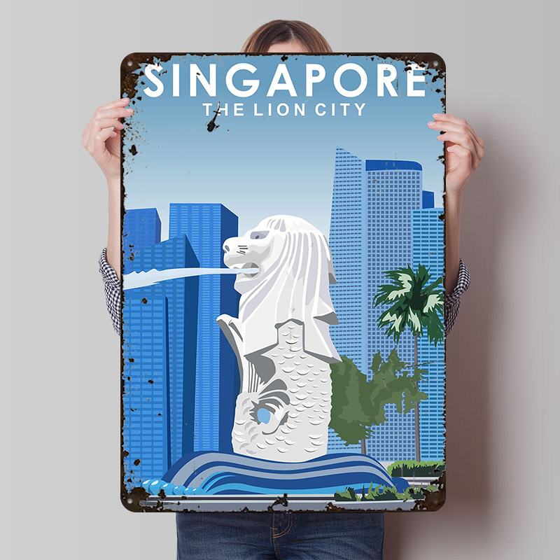 Singapore Travel Tin Poster Cu - Travel Accessories Singapore recension och pris