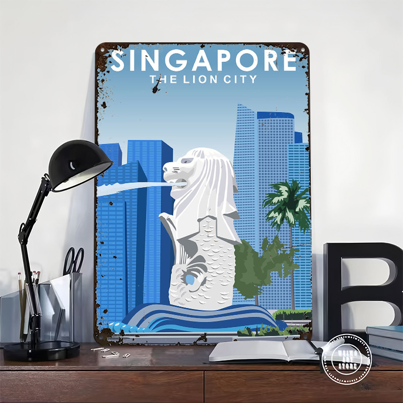 Singapore Travel Tin Poster Cu - Travel Accessories Singapore recension och pris