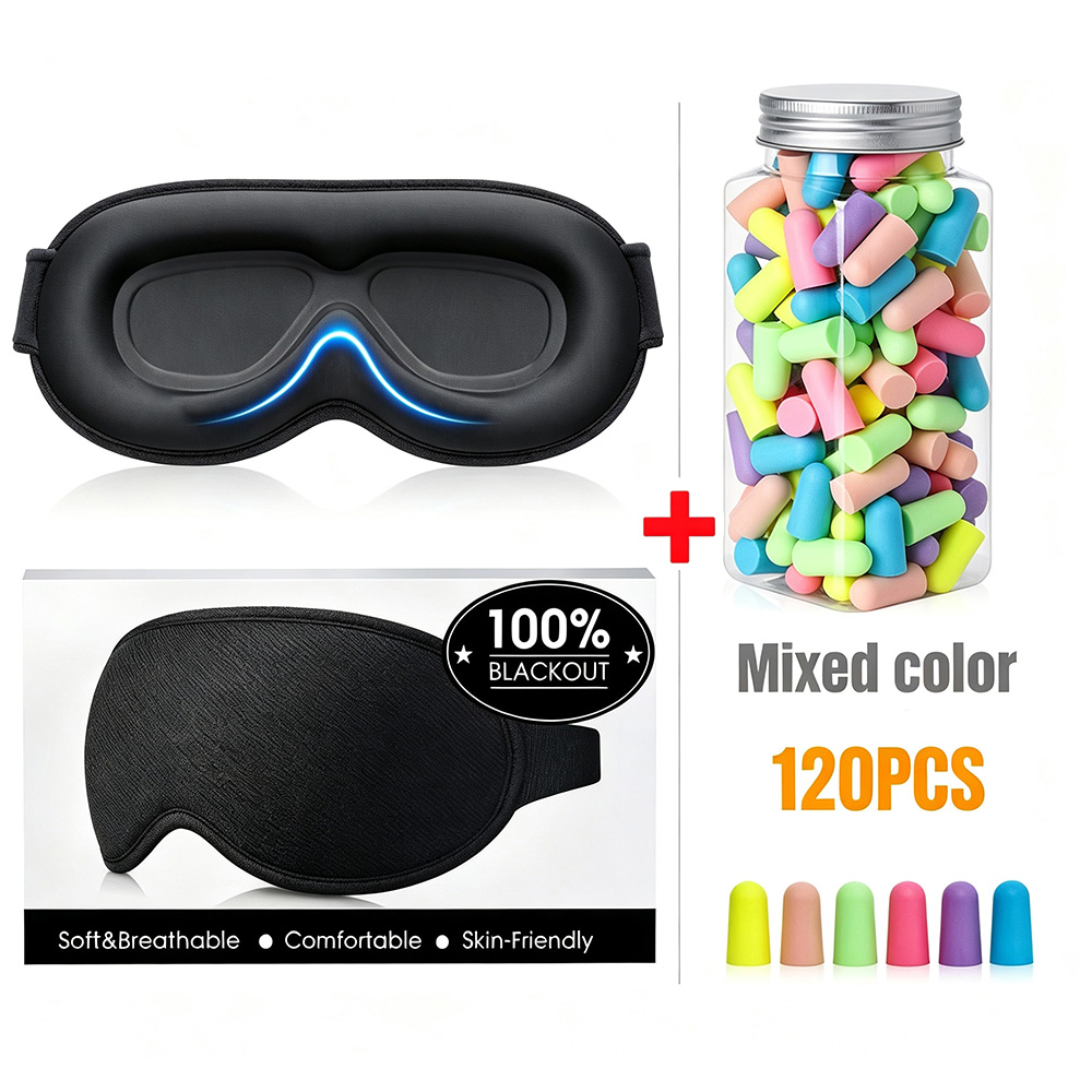 Sleep Combo Set - 3D Blackout  - Earplug Set Foam recension och pris